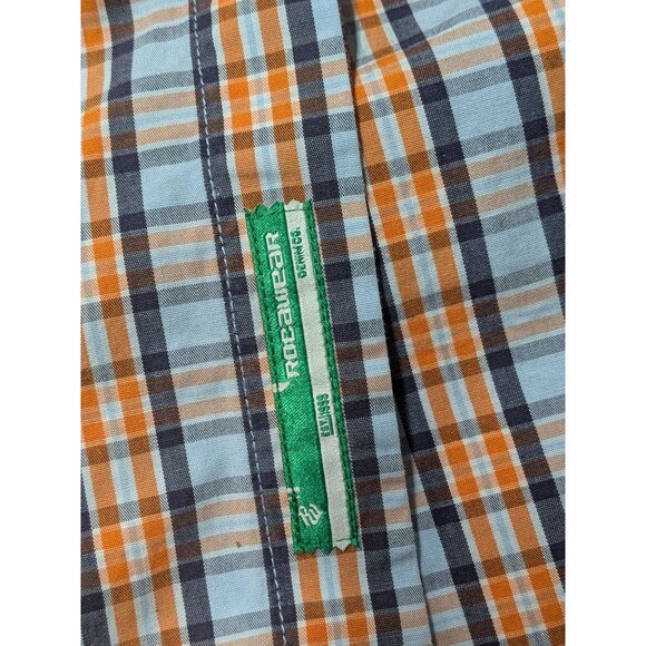 Vintage Rocawear Button Up Shirt Men Size 3XL Plaid Hip Hop Streetwear Y2K Logo - Picture 11 of 13